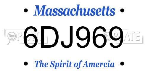 6DJ969 Massachusetts License Plate