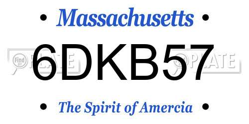 6DKB57 Massachusetts License Plate