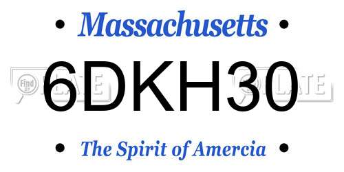 6DKH30 Massachusetts License Plate