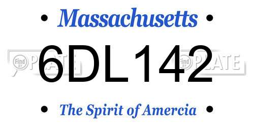 6DL142 Massachusetts License Plate