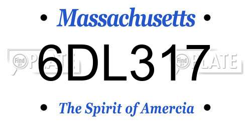 6DL317 Massachusetts License Plate