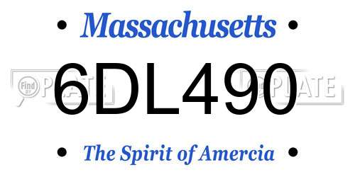 6DL490 Massachusetts License Plate