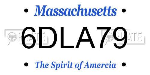 6DLA79 Massachusetts License Plate