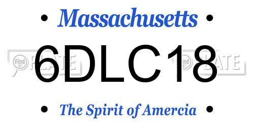 6DLC18 Massachusetts License Plate