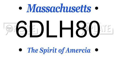 6DLH80 Massachusetts License Plate