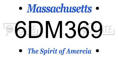 6DM369 Massachusetts License Plate