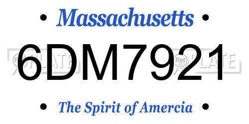 6DM7921 Massachusetts License Plate