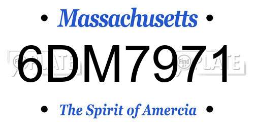 6DM7971 Massachusetts License Plate