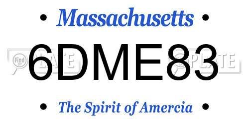 6DME83 Massachusetts License Plate