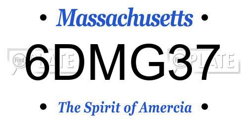 6DMG37 Massachusetts License Plate