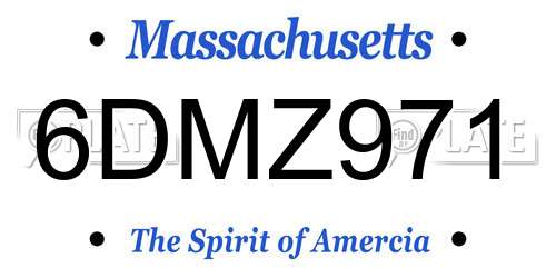 6DMZ971 Massachusetts License Plate