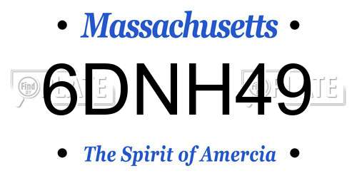 6DNH49 Massachusetts License Plate