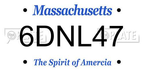 6DNL47 Massachusetts License Plate