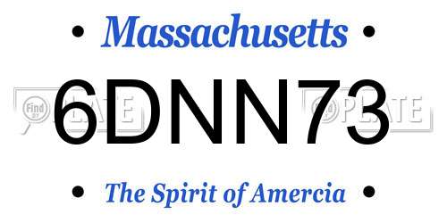 6DNN73 Massachusetts License Plate