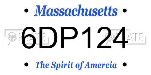 6DP124 Massachusetts License Plate
