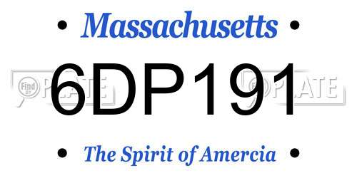 6DP191 Massachusetts License Plate