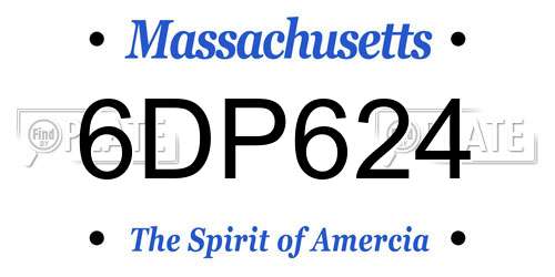 6DP624 Massachusetts License Plate