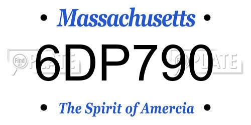 6DP790 Massachusetts License Plate