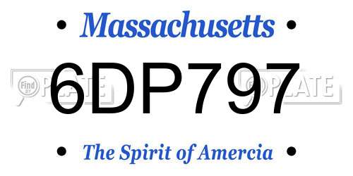 6DP797 Massachusetts License Plate