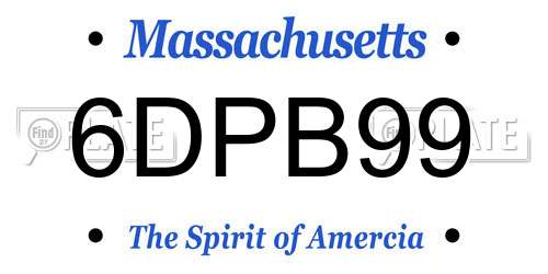 6DPB99 Massachusetts License Plate