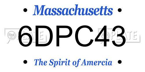 6DPC43 Massachusetts License Plate