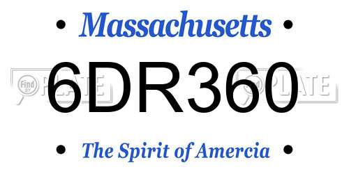 6DR360 Massachusetts License Plate