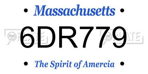 6DR779 Massachusetts License Plate