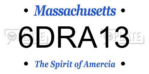 6DRA13 Massachusetts License Plate