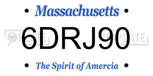 6DRJ90 Massachusetts License Plate