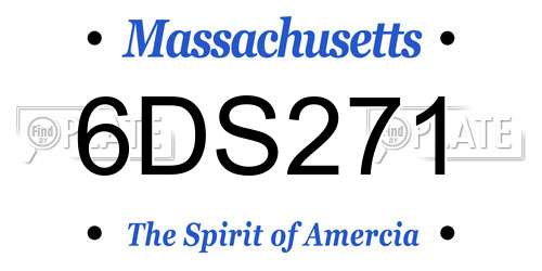 6DS271 Massachusetts License Plate