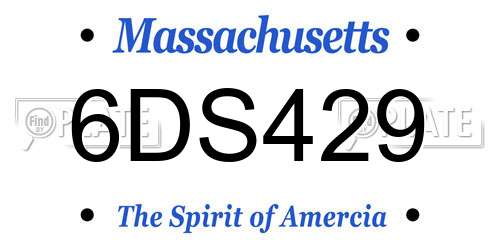 6DS429 Massachusetts License Plate