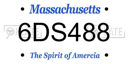 6DS488 Massachusetts License Plate