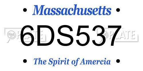 6DS537 Massachusetts License Plate
