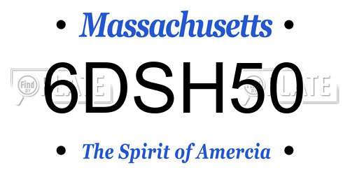6DSH50 Massachusetts License Plate