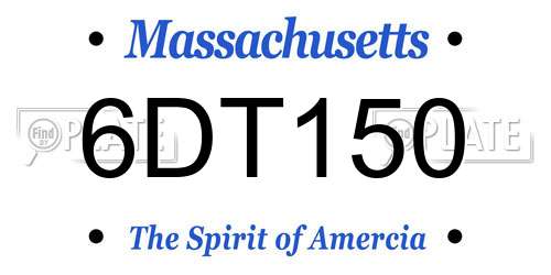 6DT150 Massachusetts License Plate