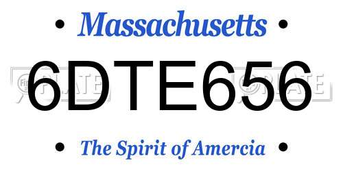 6DTE656 Massachusetts License Plate