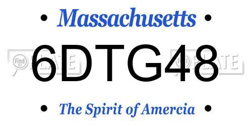 6DTG48 Massachusetts License Plate