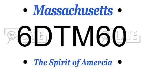 6DTM60 Massachusetts License Plate