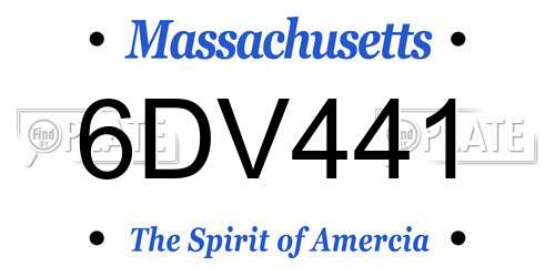 6DV441 Massachusetts License Plate