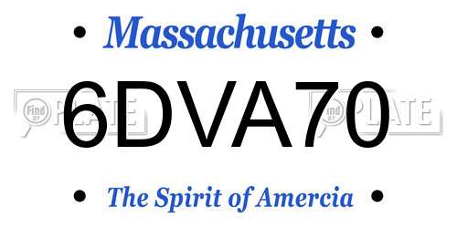 6DVA70 Massachusetts License Plate