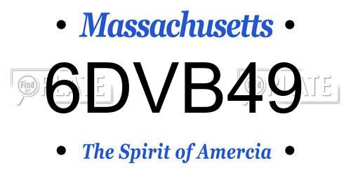 6DVB49 Massachusetts License Plate