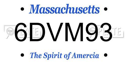 6DVM93 Massachusetts License Plate