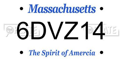 6DVZ14 Massachusetts License Plate