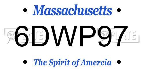 6DWP97 Massachusetts License Plate