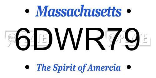 6DWR79 Massachusetts License Plate