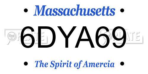 6DYA69 Massachusetts License Plate
