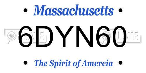 6DYN60 Massachusetts License Plate