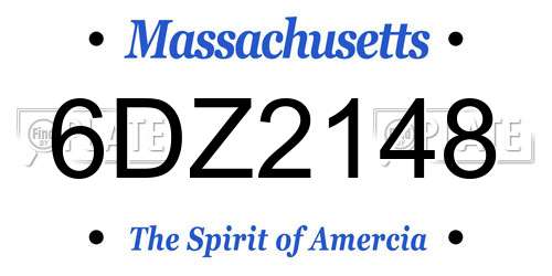 6DZ2148 Massachusetts License Plate