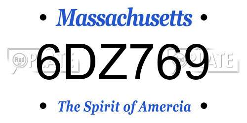 6DZ769 Massachusetts License Plate