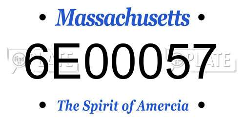 6E00057 Massachusetts License Plate
